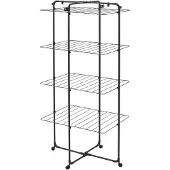 Brabantia 319303, Wäscheständer, Stahl, Schwarz, 30 m, 4 Regale, 760 mm