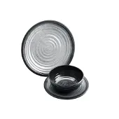 Flamefield Granite Melamin Geschirr-Set 12-tlg. Grau/Schwarz