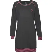 Vivance Nachthemd mehrfarbig Gr. 32/34 für Damen. Rundhals und Druck, Kontrastnähte, Kontraststreifen. Loose Fit