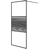 vidaXL Duschwand für Begehbare Dusche Schwarz 90x195 cm ESG-Glas Klar