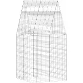 vidaXL Hasenkäfig Silber 100 x 100 x 210 cm Verzinkter Stahl