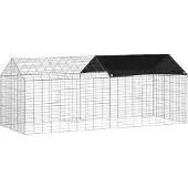 vidaXL Hasenkäfig Silber 200 x 78 x 78 cm Verzinkter Stahl