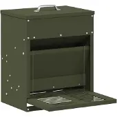 vidaXL Hühnertretfeeder Olive Grün 33 x 42 x 40 cm Kaltgewalzter Stahl