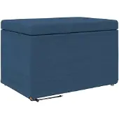 vidaXL Hocker Blau 61 x 41 x 40 cm Stoff und Pressholz