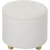 HOMCOM Sitzhocker-Ø45 x 41H cm-Weiß | Gr.: onesize