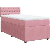 Syfax Boxspringbett mit Matratze Rosa 100x200 cm Samt
