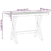 vidaXL Schreibtisch NOAIN X-Form-Beine 120x50x75 cm Massivholz Kiefer