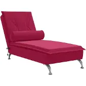 vidaXL Massage-Chaiselongue mit Nackenrolle Weinrot Samt