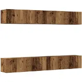 vidaXL 4-teiliges TV-Wandschrank-Set Altholz 100x30x30 cm