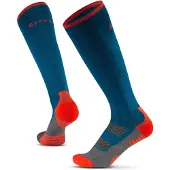 Gococo Compression Wool Socken petrol/rot XL | 40-45cm 2021 Winter Laufsocken