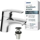 Hansa Waschtisch-Einhebelm. HANSAMIX 01102283 m.Garnitur u.flex.Druckschl.,verchromt