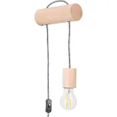 Valotorni Wandleuchte NIMBI E27 mit Schalter 1xE27 15W Holz 55x19x6cm