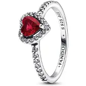 Pandora 198421C02 Damenring Erhabenes Herz Rot