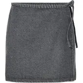Pieces Pcflora Mw Wickel Denim Minirock | Grau | S