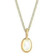 Elli Halskette - Halskette Basic Geo Oval Topas Edelstein 585 Gelbg - Gr. unisize - in Gold - für Damen