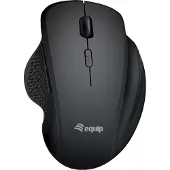 Equip Kabellose Maus mit 6 Tasten und zwei Modi, wiederaufladbar, rechts, Optisch, RF Wireless + Bluetooth, 1600 DPI, Schwarz