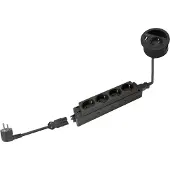 Evoline Circle80 Steckdose mit Kabeldurchgang und USB-A+C-Doppelcharger, weiss