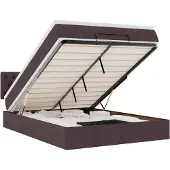 vidaXL Ottoman-Bett mit Matratze Dunkelbraun 140x200 cm Stoff
