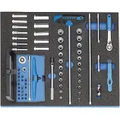 Gedore 2005 CT2-D 20 Steckschlüssel-Sortiment 1/4" in Check-Tool-Modul, 67-teilig, 2016478