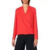 Seidensticker Wickelbluse "Schwarze Rose", Langarm V-Neck Uni