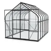 Pergart Vitavia, Aktionsangebot (inkl. 100 Euro Zubehör): Gewächshaus "Dione 8300" inkl. Stahlfundamentrahmen, schwarz, 8,3 m², 3 mm ESG