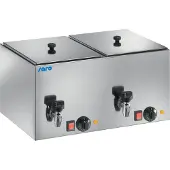 Saro Würstchenwärmer HD 200, Edelstahl, Praktischer Warmhaltebehälter mit Kontrollleuchte und Ablasshahn, 1 Würstchenwärmer