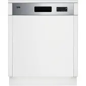 Beko BDSN15422X, Halb integriert, Standardgröße (60 cm), Edelstahl, Schwarz, Tasten, LED