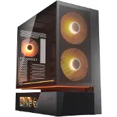 Cougar Gehäuse Midi-Tower, CFV235 Vision, ARGB, LCD-Display, Mesh, Schwarz, Midi Tower, PC, Schwarz, ATX, CEB, micro ATX, Mini-ITX, Glas, Stahl, Gaming