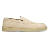 Manfield Beigefarbene Veloursleder-Loafer | Größe 41