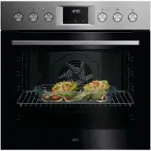 AEG OU5AE20SM Einbau-Herd kochfeldgebunden 60cm Edelstahl AntifingerPrint 7Heizarten TimerDisplay