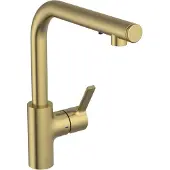 Ideal standard Gusto Einhebel-Küchenarmatur iMX, hoher Auslauf mit Seifenspender, Ausladung 232mm, A7817A2, Farbe: Brushed Gold