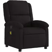 Syfax Massagesessel Schwarz Stoff 71 x 86,5 x 99,5 cm (B x T x H) mit 6-Punkt-Vibrationsmassage und manueller Liegefunktion