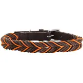 Hunter - Dogcollar Solid Education Cord S (45), dark brown/orange - (69316)