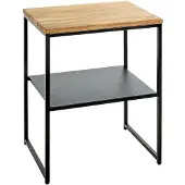 Haku Beistelltisch, Stahlrohr, pulverbeschichtet, Eiche geölt, B 450 x T 350 x H 600 mm, schwarz/Eiche