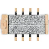 Koenig Raclette-Grill mit Naturstein – Für 8 Personen, Holzdesign