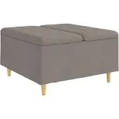 vidaXL Ottoman mit Stauraum Taupe 80 x 80 x 45 cm Stoff
