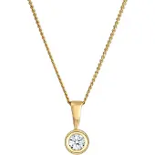 Elli DIAMONDS Halsketten - Halskette Solitär Rund Kreis Diamant (0.11 ct.) 58 - Gr. unisize - in Weiß - für Damen