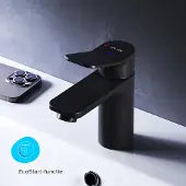 AM.PM Einhebel-Waschtischarmatur EcoStart X-Joy Wasserhahn Bad, Schwarz