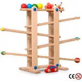 Coemo Kugelbahn Holz 7 mobile Teile in Natur | Gr.: onesize