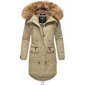 NAVAHOO Damen Winterjacke Rosinchen – Klassischer Parka mit Abnehmbarem Kunstfellkragen