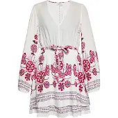 Usha Kleid Damen Weiss Mehrfarbig