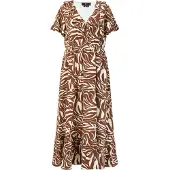 Faina Kleid - Zebraprint Damen Braun Weiß