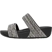 FitFlop Fit Flop - Damen Badesandale "Lulu", Schimmer, Gewebe (Schwarz)