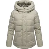 MARIKOO Damen Steppjacke mit Teddy-Innenfutter & Kapuze – Elira