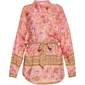 Usha Bluse Damen Hellrosa Mehrfarbig