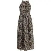 Faina Maxikleid mit Leoprint Damen Beige Löwe