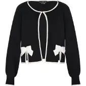 Faina Strickjacke Damen schwarz weiss