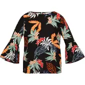 Usha Blusenshirt Damen Schwarz Mehrfarbig