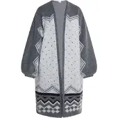 Usha Strickjacke Damen Grau Mehrfarbig