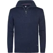 Petrol Industries – Herren-Strickpullover „Denver“ mit halbem Reißverschluss – Blau – Größe L